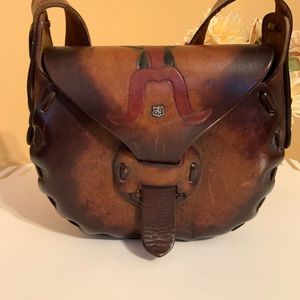 Haiti vintage tooled leather purse